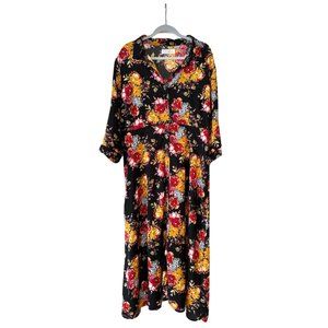 Time and Tru XXL (US Women's Size 20) Floral Print Maxi Dress